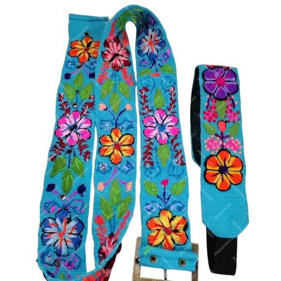 Multicolor Wool Fabric Headband Belt Set Ayacucho main image 5